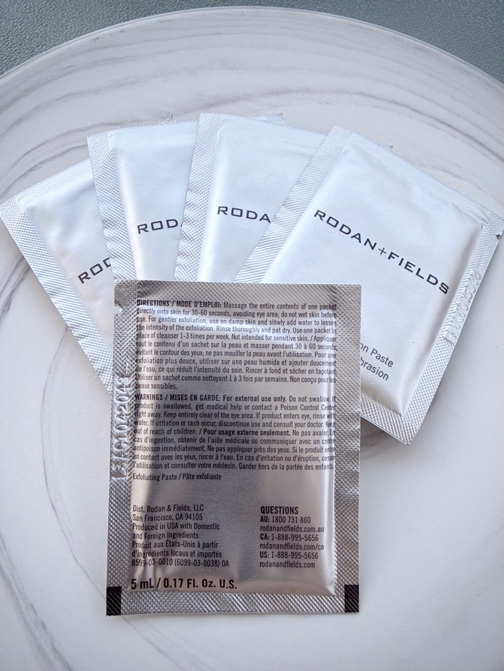 Rodan + Fields Micro-Dermabrasion Paste 5mL Travel Packs ~ Set of 5 Packs - Picture 2 of 2